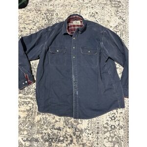 Vintage LL Bean Hurricane Flannel Lined Shirt Men's XL Shacket Workwear Distress